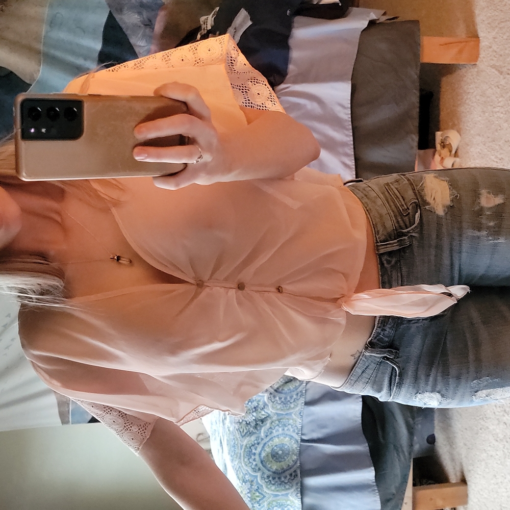 Sheer crop top Blouse
